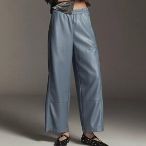 Anthropologie Pilcro Faux Leather The Izzie Pants Womens L Relaxed Barrel